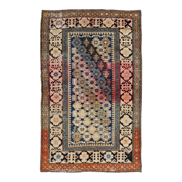 Late 19th Century Antique Caucasian Shirvan Rug With All-Over Blossoming Tribal Motifs For Sale