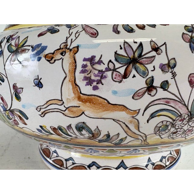 Mid 20th Century Hand Painted Portuguese Serving Bowl For Sale - Image 10 of 11