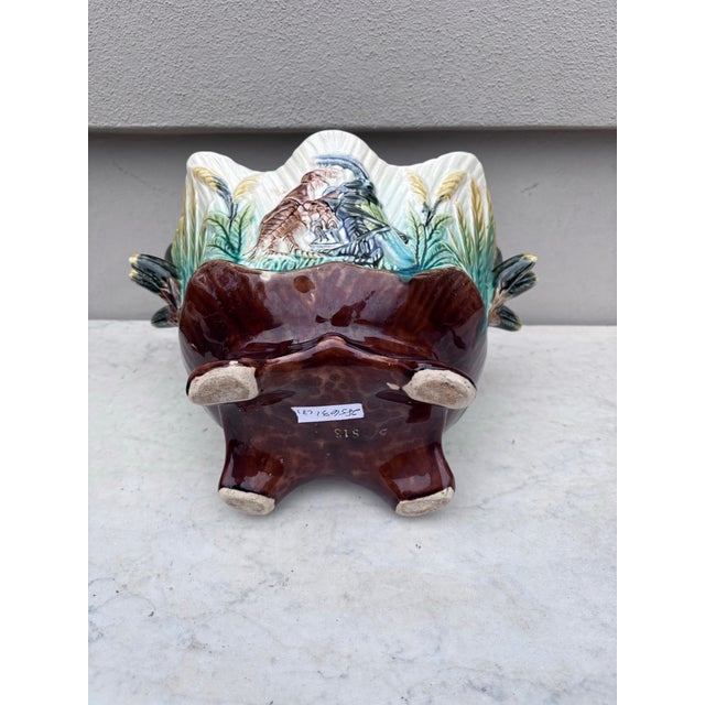 Ceramic Cache Pot19th Century Majolica Insects Musicians Cachepot For Sale - Image 7 of 7