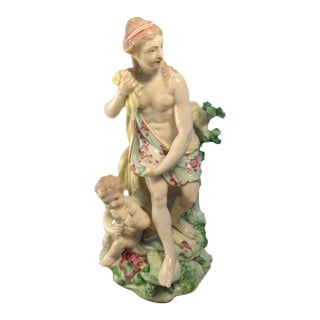 Antique 18th C. English Derby Porcelain Figure of Venus and Cupid 1780 For Sale