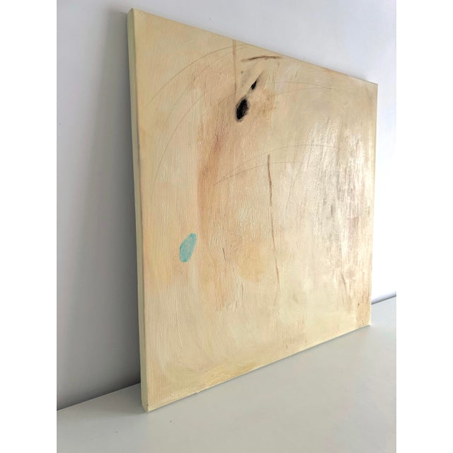 Contemporary Minimalist Abstract Oil Painting Neutral Contemporary Wall Art Ivory Textured Canvas For Sale - Image 3 of 6