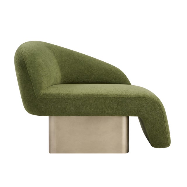 Set of 2 Right Arm and Left Arm Accent Chairs , Lounge Chairs in Green For Sale - Image 4 of 9