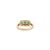14k Yellow Gold Modern Classic Emerald Diamond Three Stone Ring Size 4 For Sale - Image 10 of 16