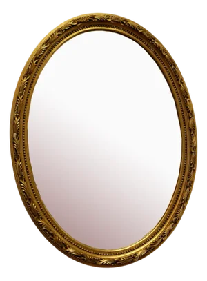 Large Decorative Gilt Oval Mirror, 1960s