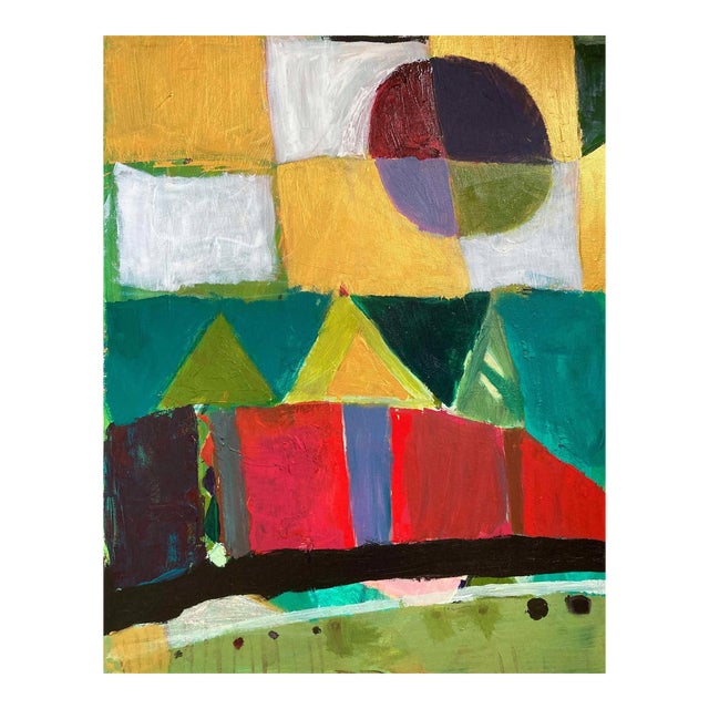 "Sun With Bridge" Contemporary Abstract Painting, Charles Collins For Sale