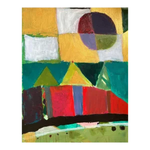 "Sun With Bridge" Contemporary Abstract Painting, Charles Collins