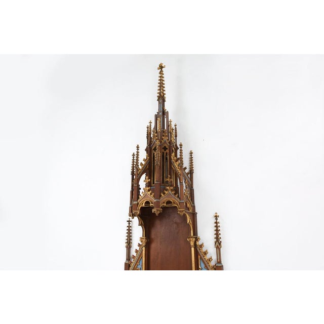 Neo-Gothic French Polychrome and Gilt Wooden Church Steeple with Niche for Saint Statue, 1800s For Sale - Image 15 of 18