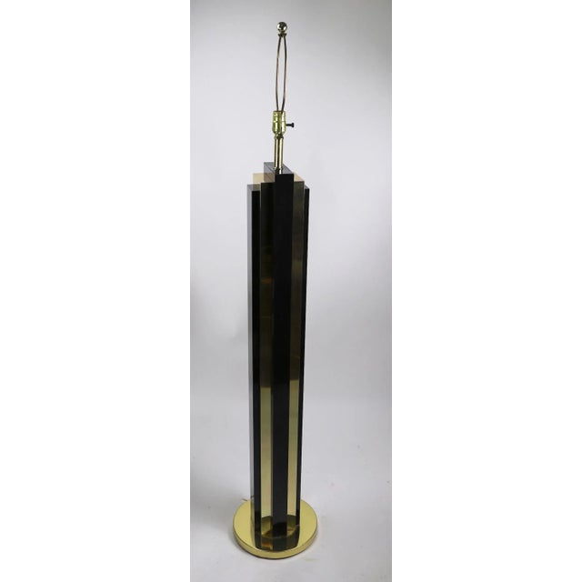 Black Brass and Black Skyscraper Floor Lamp After Springer For Sale - Image 8 of 13