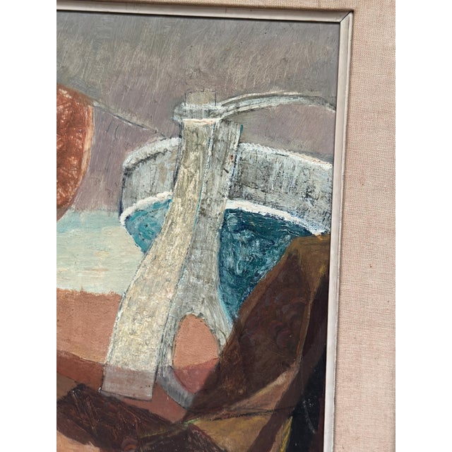 Nils Öst, Figure with Boats, 1950s, Oil Painting on Panel, Framed For Sale - Image 12 of 18