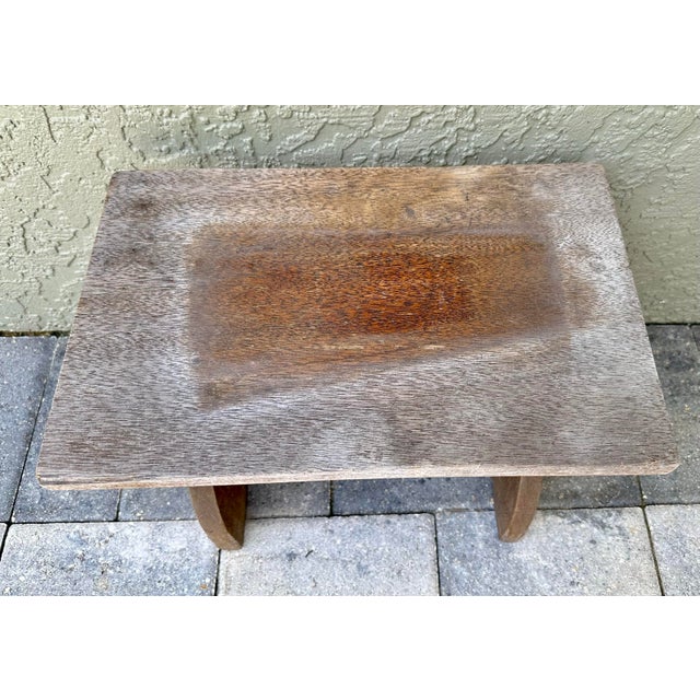 Farmhouse Antique Early 20th Century Handcrafted Solid Wood Rustic Footstool or Milking Stool For Sale - Image 3 of 11