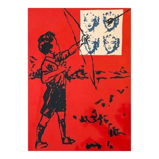 Mid-Century Pop Art Marilyn Monroe Cupid's Bow Print by David Bromley, 1990s For Sale
