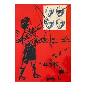 Mid-Century Pop Art Marilyn Monroe Cupid's Bow Print by David Bromley, 1990s