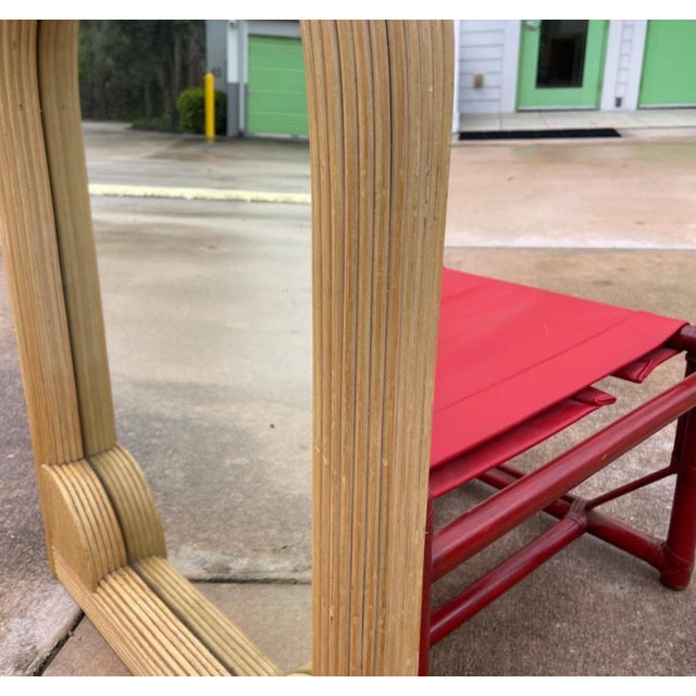 1980s Coastal Deco Revival Pencil Reed Wall Mirror For Sale - Image 9 of 9