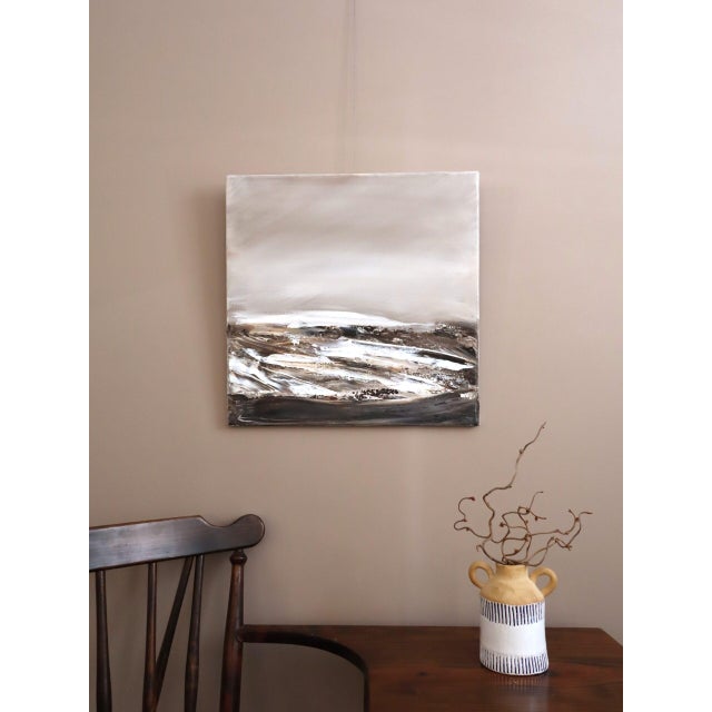 Contemporary Contemporary Modernist 'The Last Light of Day' Original Swedish Abstract Landscape Oil Painting, Framed For Sale - Image 3 of 13