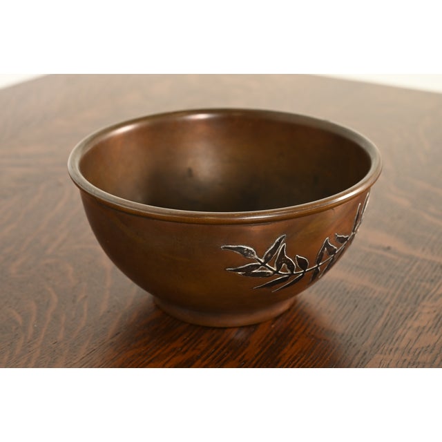 Heintz Arts & Crafts Sterling Silver on Bronze Footed Bowl For Sale In South Bend - Image 6 of 15