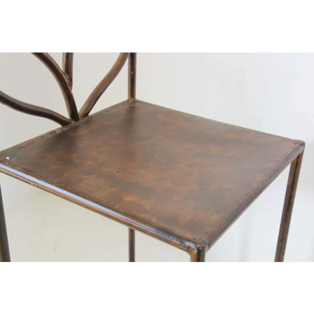 Late 20th Century Set of 2 Spanish Revival Hand-Forged Wrought-Iron Barstools, Mexico, Circa 1990 For Sale - Image 5 of 14