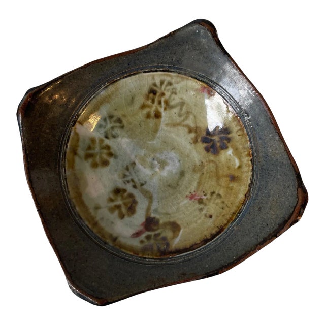 Mid-Century Multi Dimensional Artisan Glazed Ceramic Bowl Singed Functional Art For Sale