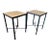 Pair of Iron & Stone Finial Side Tables | Handcrafted Modern Accent Tables | Atlanta, Georgia For Sale