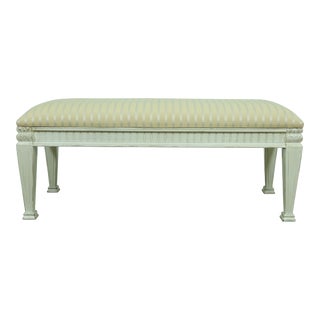 Italian Style White Wash Upholstered Window Bench For Sale