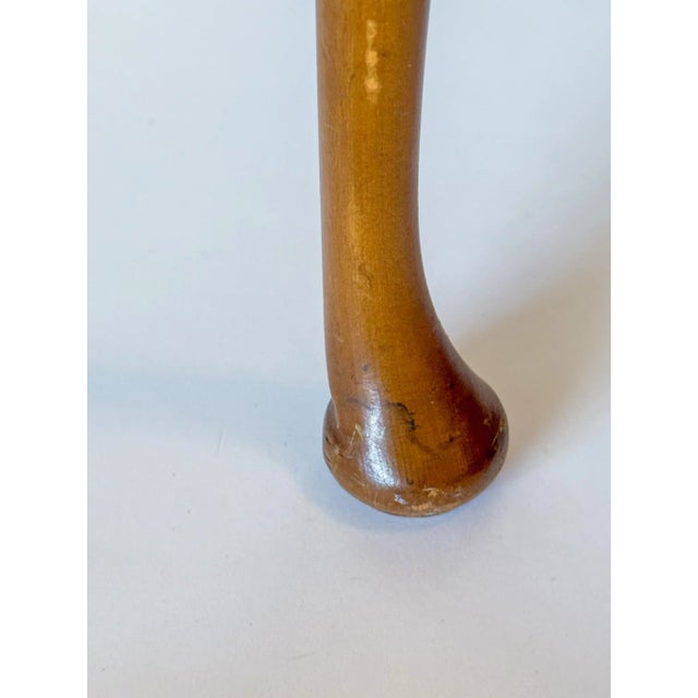 Vintage Queen Anne Style Embroidered Needlepoint Stool With Cabriole Legs For Sale - Image 11 of 14