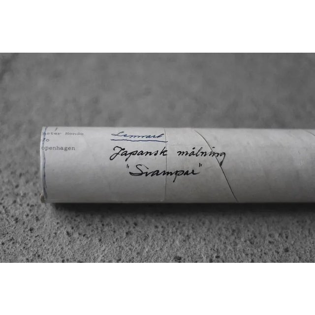 Japanese Style Mixed Media Artwork on Textile by Svampar, Denmark, 1950s For Sale - Image 6 of 8