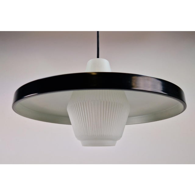 Opaline Glass Pendant Lamp attributed to Louis Kalff for Philips, 1960s For Sale - Image 11 of 12