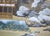 Goldenrod 1960s "Winter Landscape With Temple", Showa Era Japanese Silk Byobu Screen For Sale - Image 8 of 18