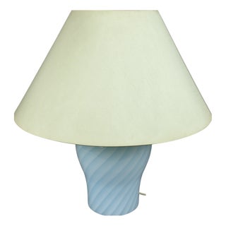 Blue Spiral Murano Glass Table Lamp from Davinci, 1970s For Sale