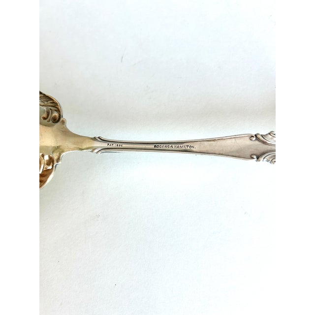 Metal Antique 1896 Rogers & Hamilton "Raphael" Silverplate Serving Set, Berry Spoon & Cold Meat Fork For Sale - Image 7 of 8
