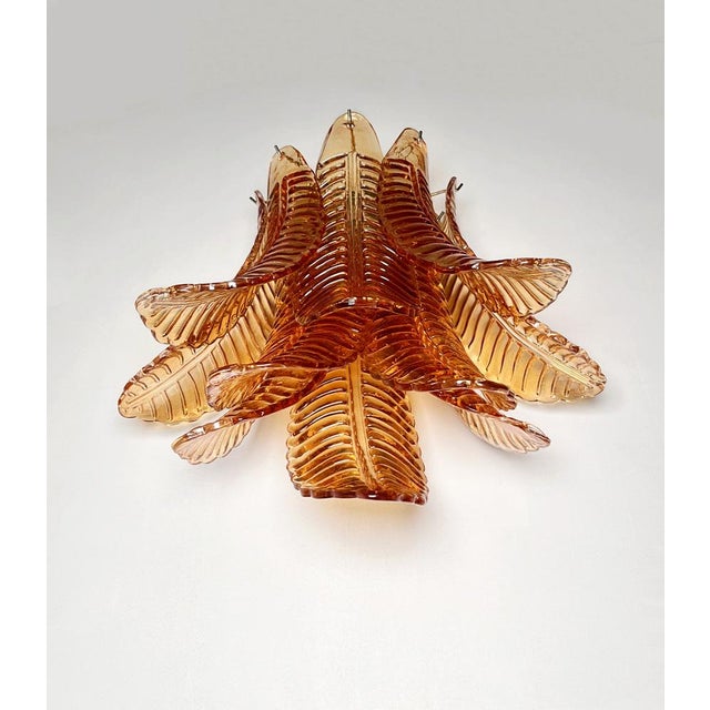 Vintage Murano Six-Tier Felci Wall Sconces in Amber Glasses, 1990s, Set of 2 For Sale - Image 10 of 18