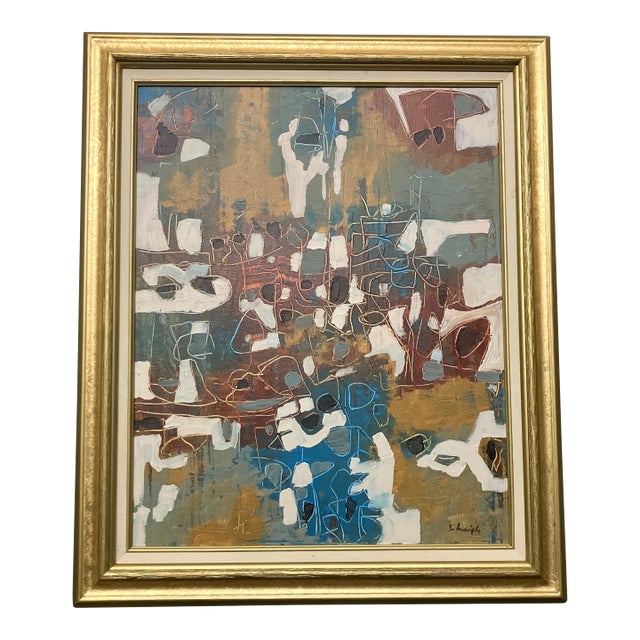 Contemporary Original Stephen Heigh Abstract Painting “Village Gathering “ Framed For Sale