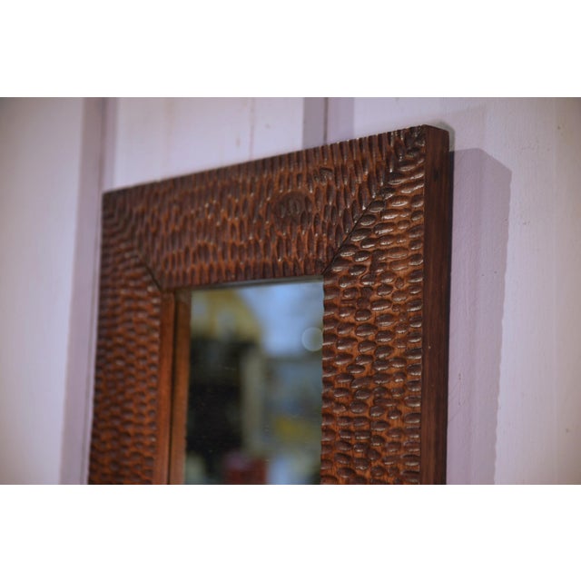 Brutalist Gouge-Carved Mirror, 1970s For Sale - Image 4 of 5