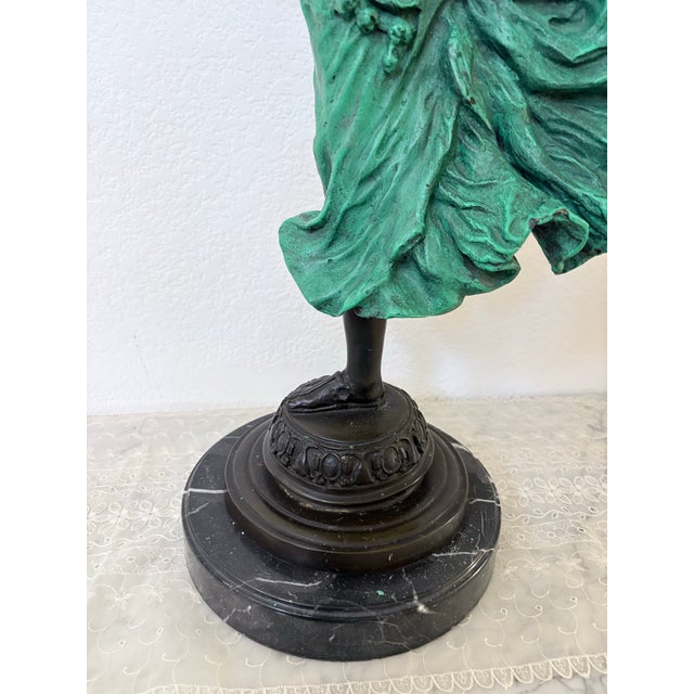 Late 20th Century Art Deco Style Dancer Sculpture With Marble Base For Sale - Image 5 of 10