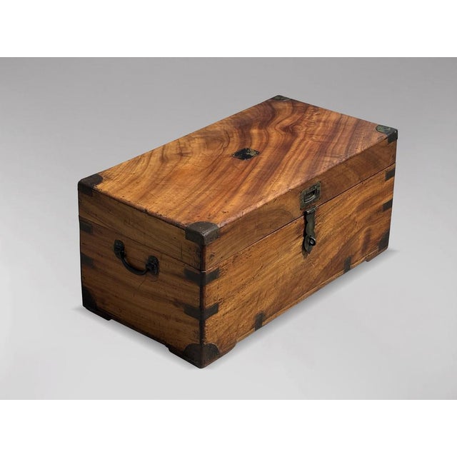 Fitted Interior Camphor Wood Campaign Trunk, 1860 For Sale - Image 9 of 11