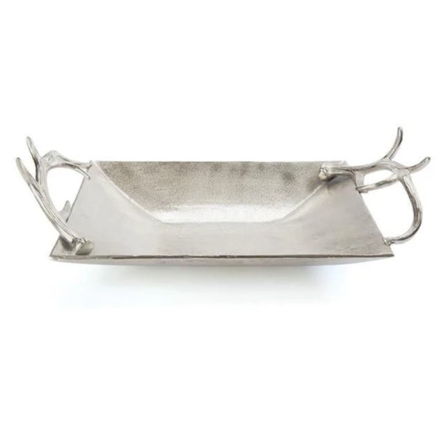 Silver Antler Candle Holders Lg For Sale - Image 8 of 8