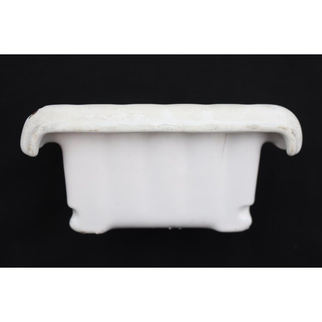 Metal Antique Enameled Cast Iron Bathtub Recessed Soap Dish For Sale - Image 7 of 7
