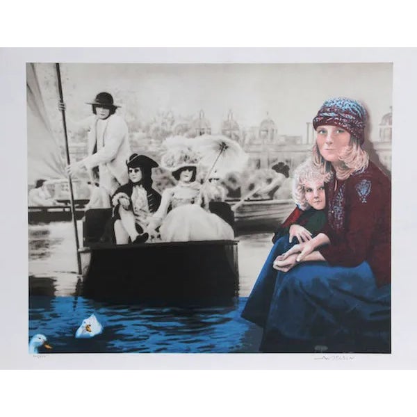 Robert Anderson Lithograph - Feeding the Ducks For Sale