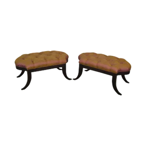 Regency Style Tufted Benches - a Pair