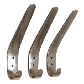 Vintage Nickel-Plated Brass Wall Hook by Carl Auböck, Austria, 1950s For Sale