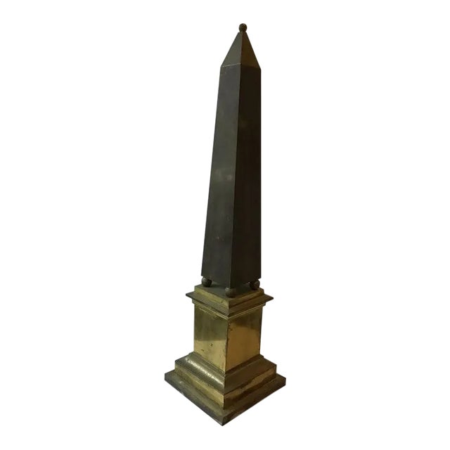 1960s Tall Italian Brass Obelisk For Sale