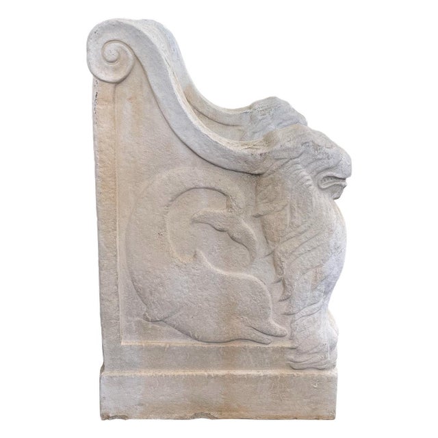 A monumental pair of cast stone garden thrones. Grand, impressive scale with classical details throughout.