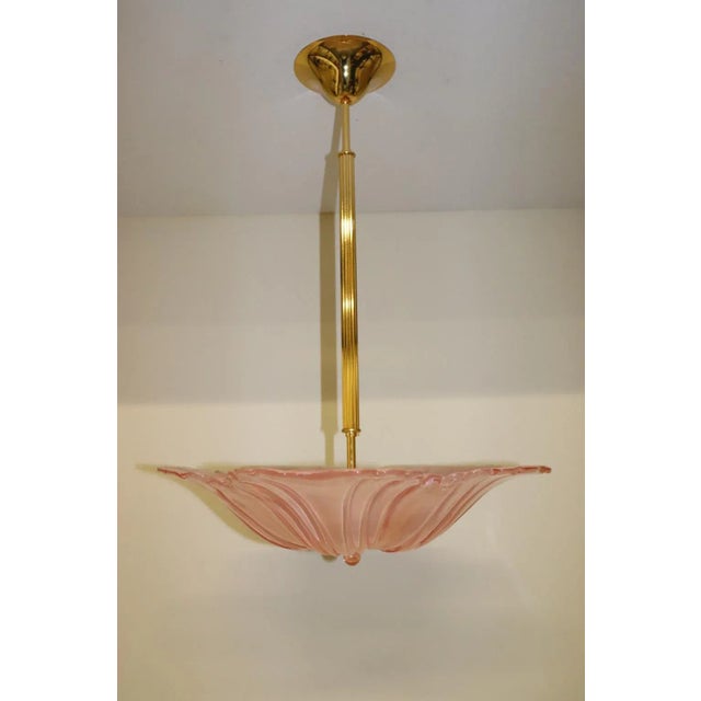 Glass 1990s Modern Murano Rose Glass Pendant Lamp For Sale - Image 7 of 12