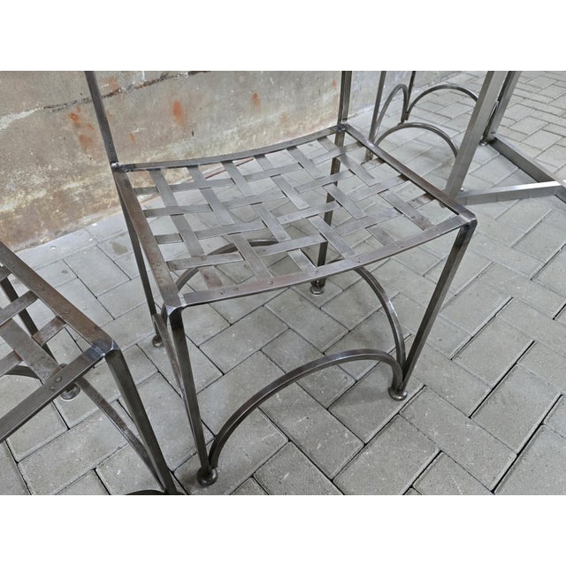 French Minimalist Dining Chairs and Slate Table, 1978, Set of 5 For Sale - Image 17 of 18
