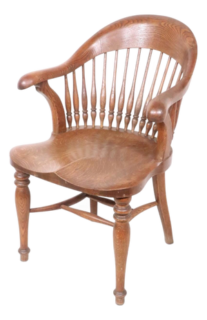 Stylish Turn of the Century Oak Office Chair