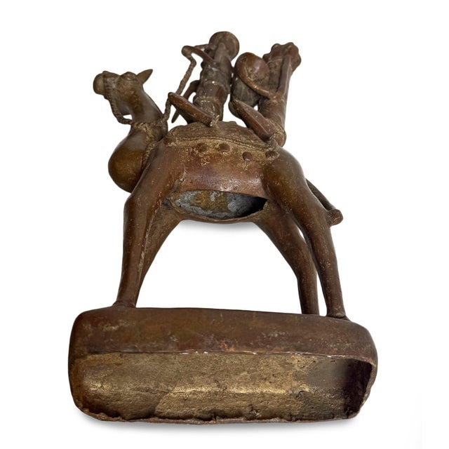 Old African Vintage Bronze Dogon Camel Rider Sculpture Mali For Sale - Image 10 of 11