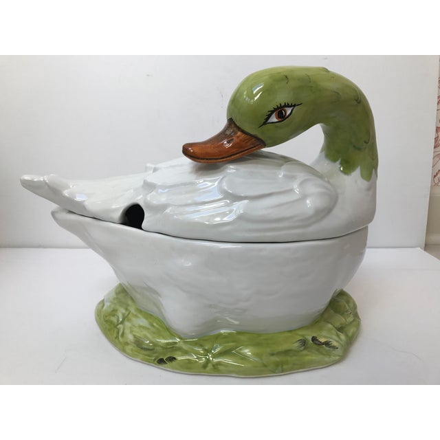 Bassano Italian Hand Painted Duck Soup Tureen Chairish
