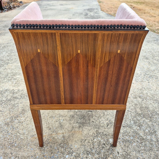 Brown 1990s Eliel Saarinen for Arkitektura Reproduction Cranbrook Saarinen House Arm Chair Art Deco Style For Sale - Image 8 of 12