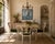 Charming vintage French Country / French Provincial Rococo-style dining set featuring one drop-leaf dining table and four...