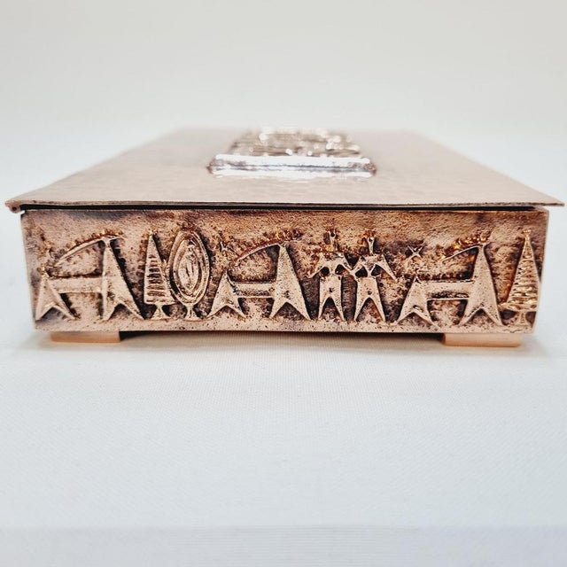 1970s Mid-Century Modern Copper Cigar Box by Ilona Jónás, 1970s For Sale - Image 5 of 12