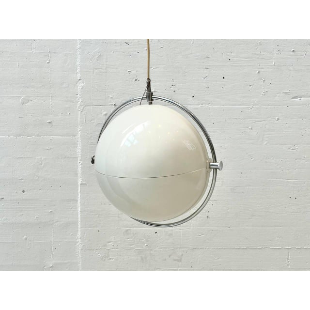 Pendant Lamp with Chrome Ring by Louis Weisdorf for Lyfa, Denmark, 1960s For Sale - Image 6 of 18